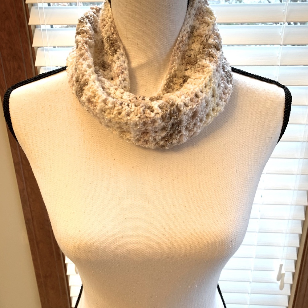 Crocheted infinity scarf
